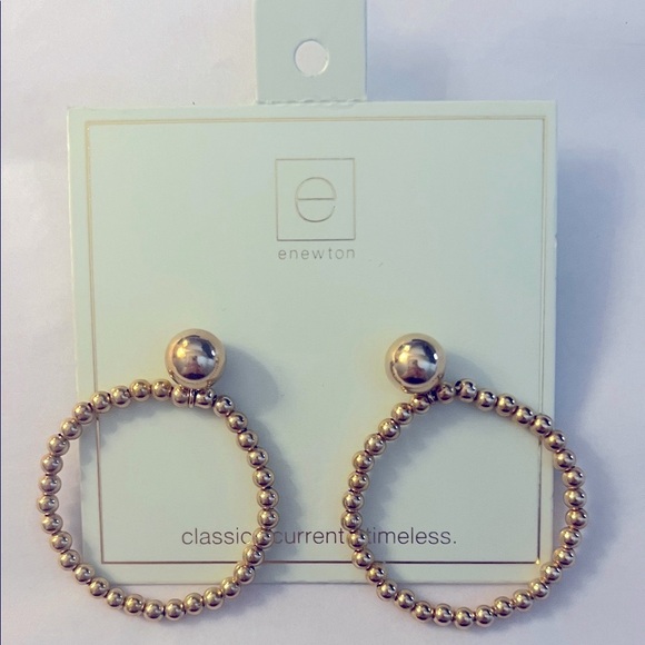 Newton Gold Beaded Circle Earrings - Picture 1 of 4